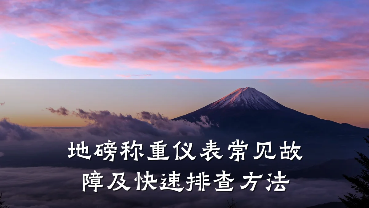 地磅称重仪表常见故障及快速排查方法