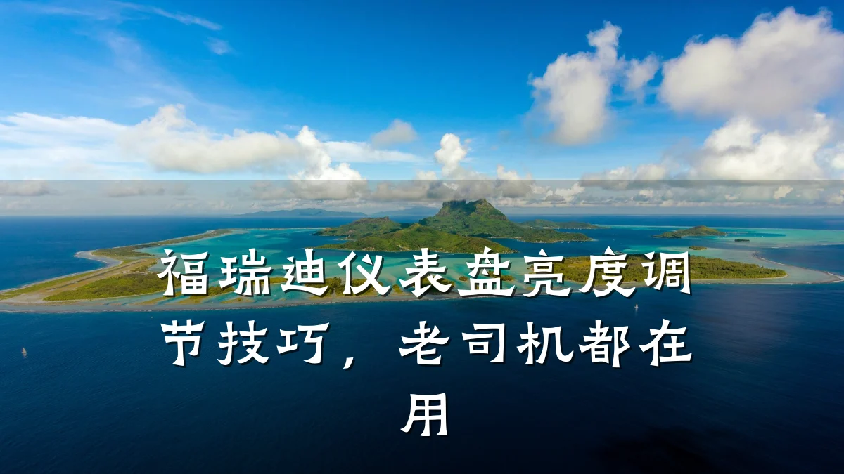 福瑞迪仪表盘亮度调节技巧,老司机都在用