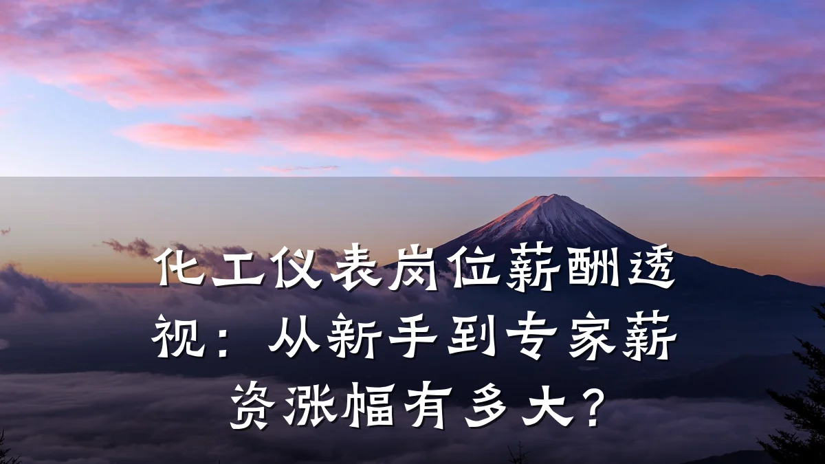 化工仪表岗位薪酬透视：从新手到专家薪资涨幅有多大？