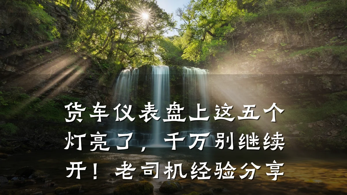 货车仪表盘上这五个灯亮了，千万别继续开！老司机经验分享