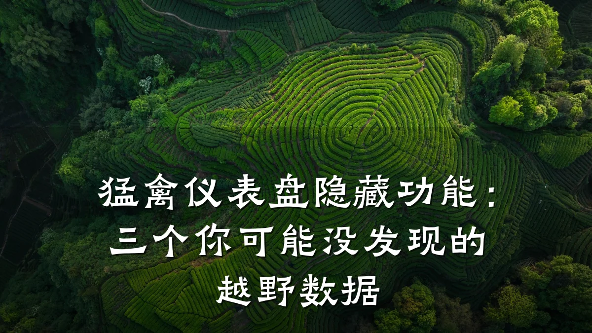 猛禽仪表盘隐藏功能：三个你可能没发现的越野数据