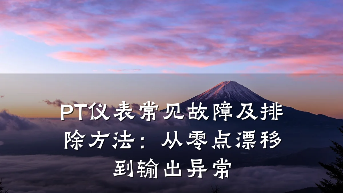 PT仪表常见故障及排除方法:从零点漂移到输出异常