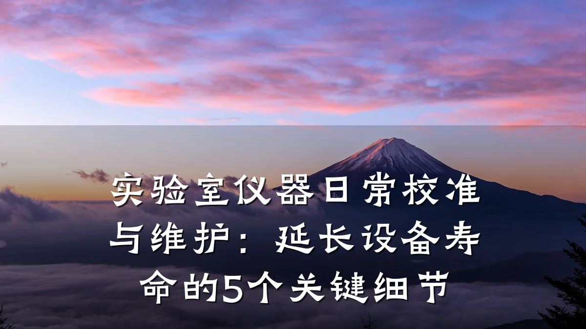 实验室仪器日常校准与维护:延长设备寿命的5个关键细节
