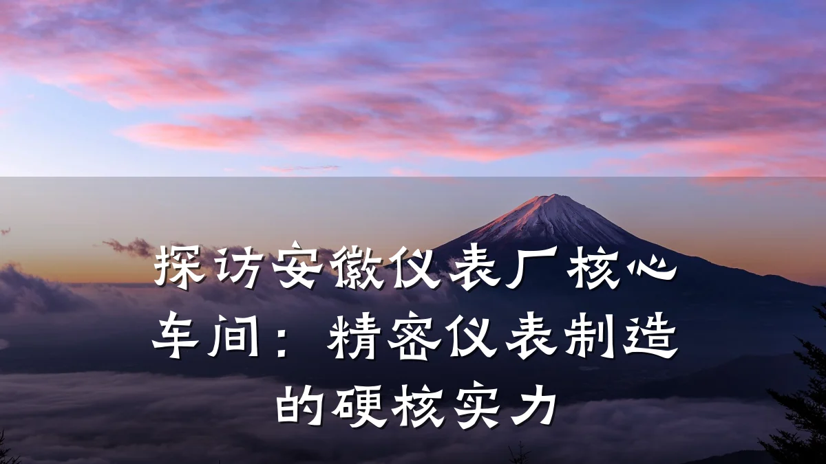 探访安徽仪表厂核心车间：精密仪表制造的硬核实力