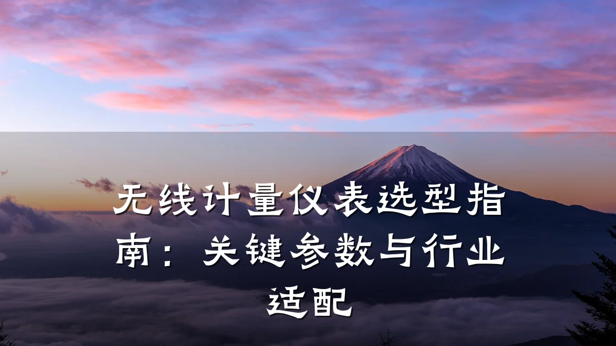 无线计量仪表选型指南:关键参数与行业适配