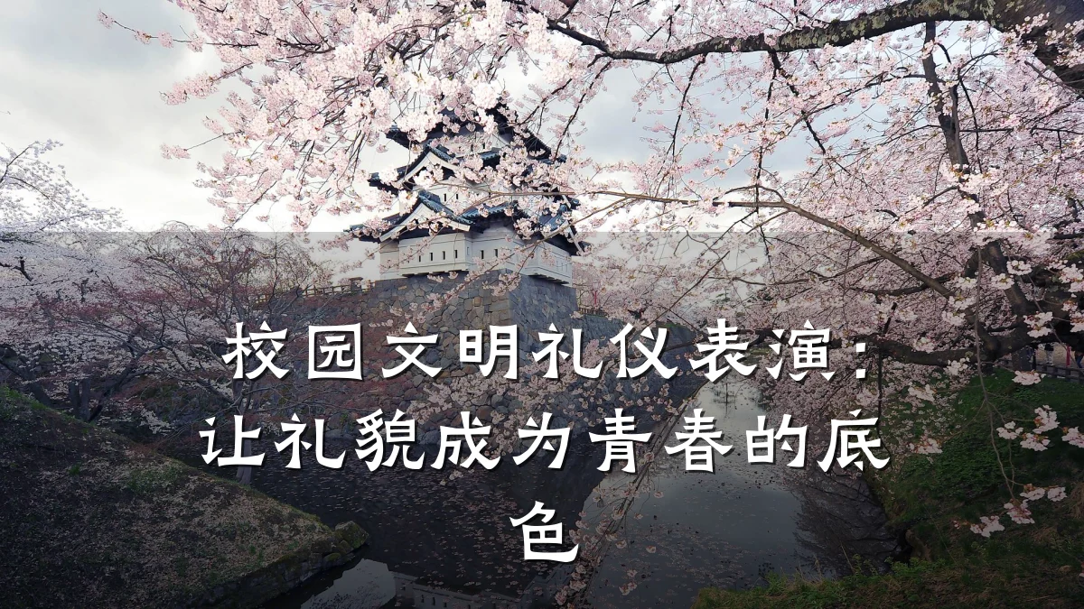 校园文明礼仪表演:让礼貌成为青春的底色