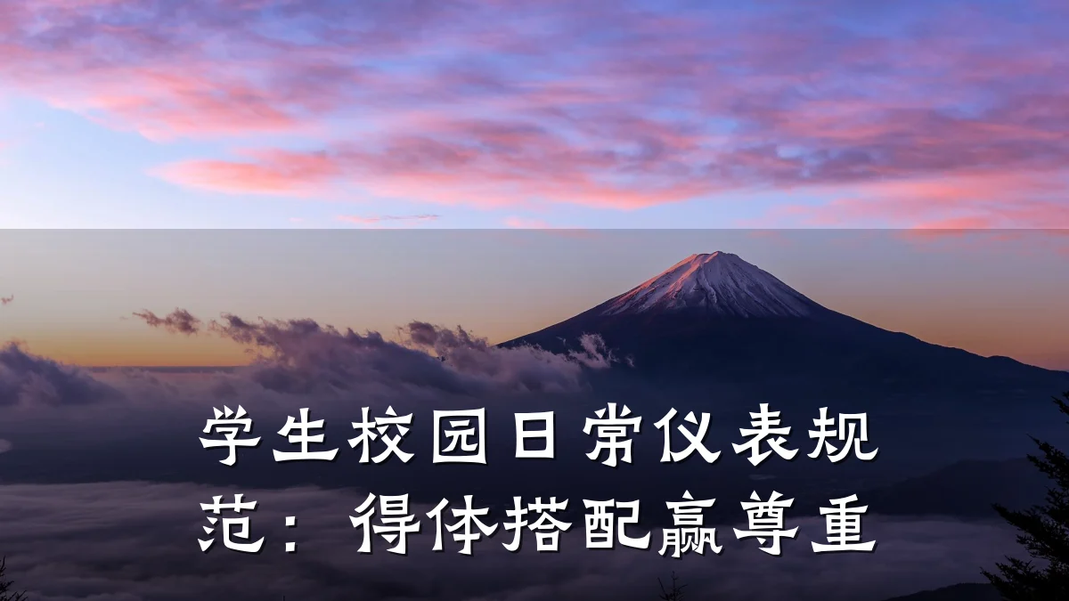 学生校园日常仪表规范:得体搭配赢尊重