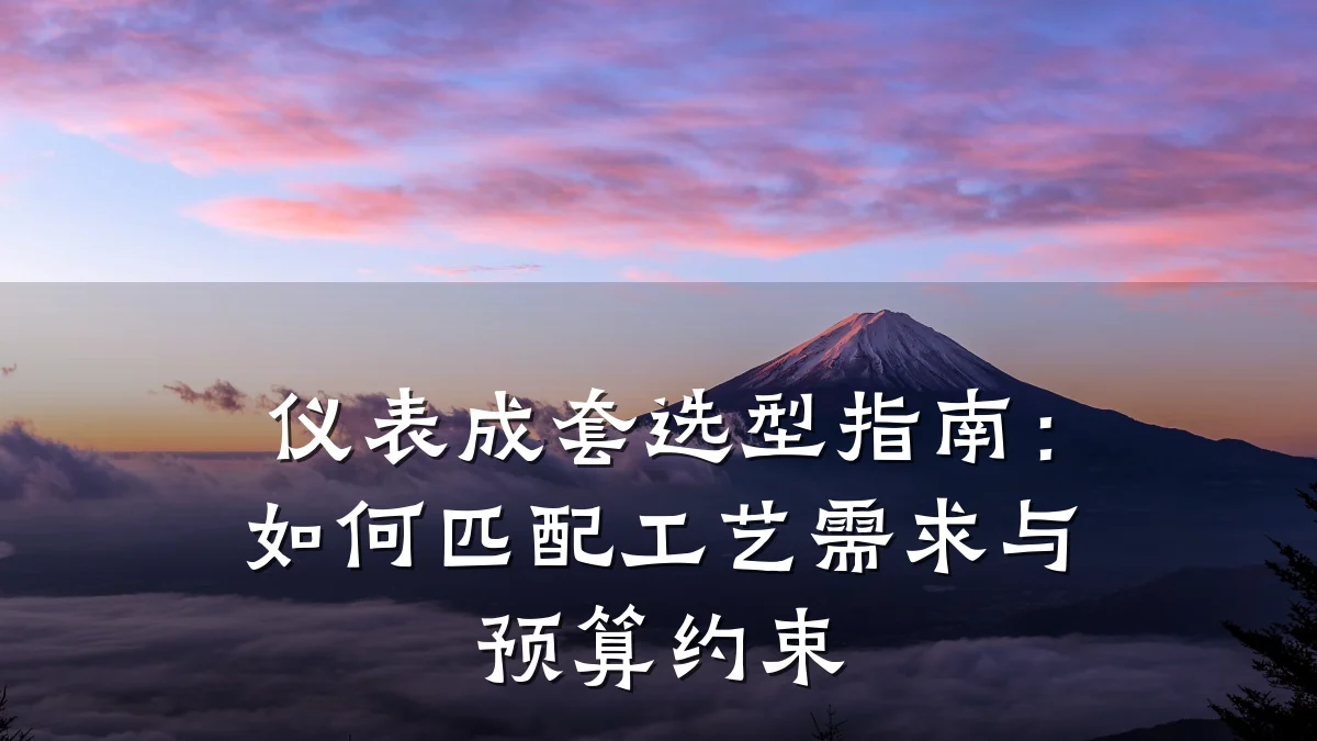仪表成套选型指南:如何匹配工艺需求与预算约束