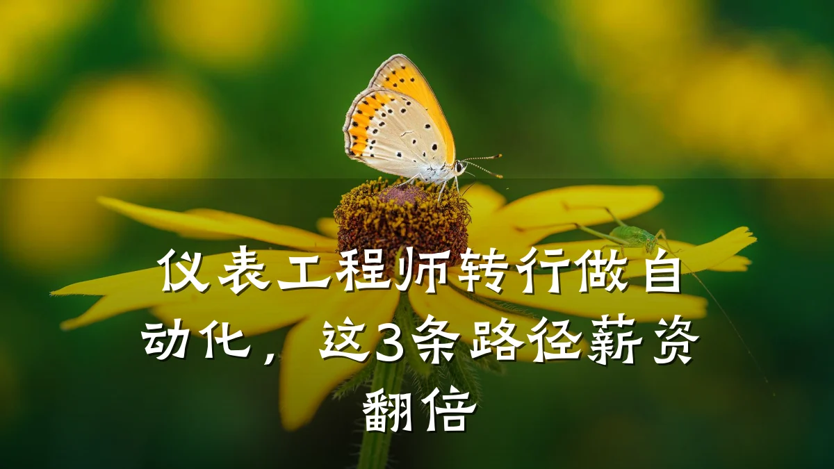 仪表工程师转行做自动化，这3条路径薪资翻倍
