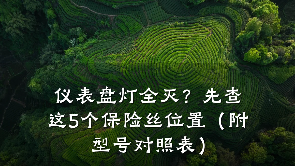仪表盘灯全灭?先查这5个保险丝位置(附型号对照表)