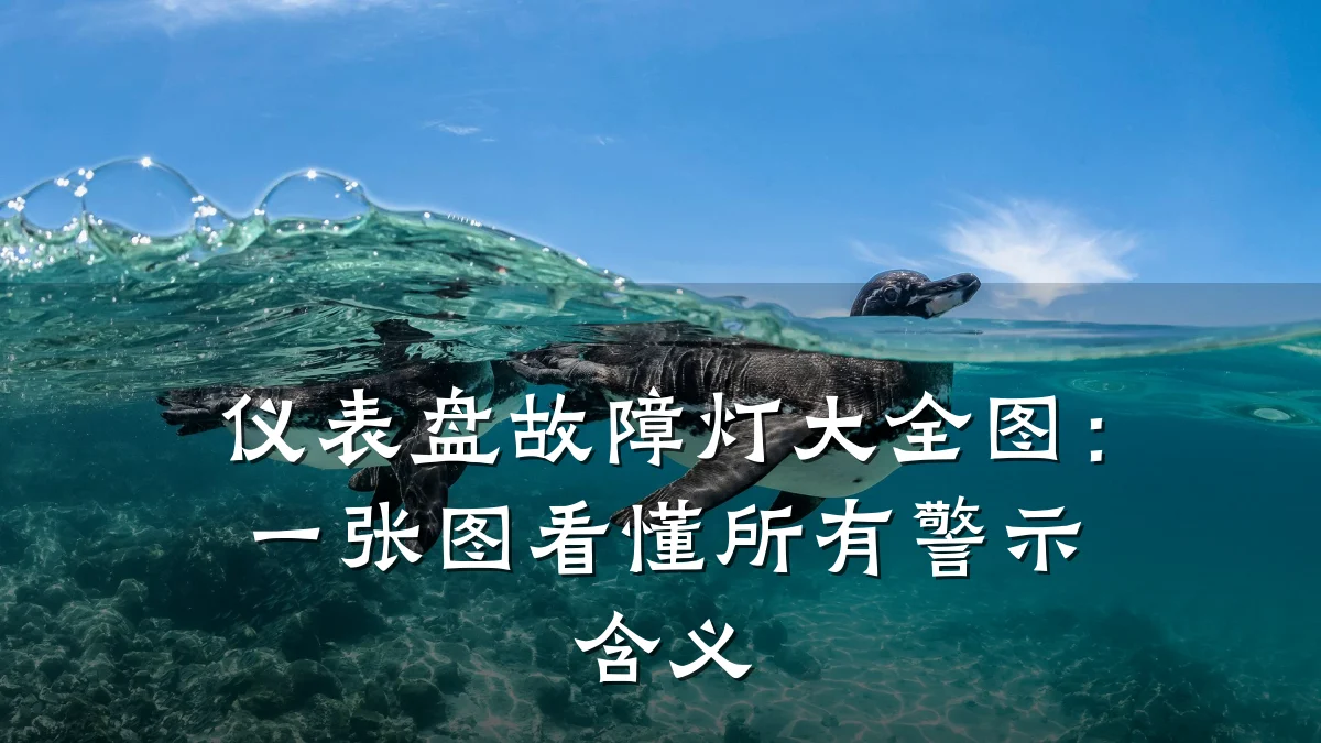 仪表盘故障灯大全图:一张图看懂所有警示含义