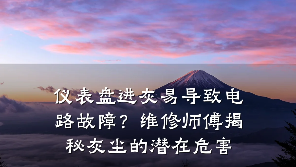 仪表盘进灰易导致电路故障？维修师傅揭秘灰尘的潜在危害