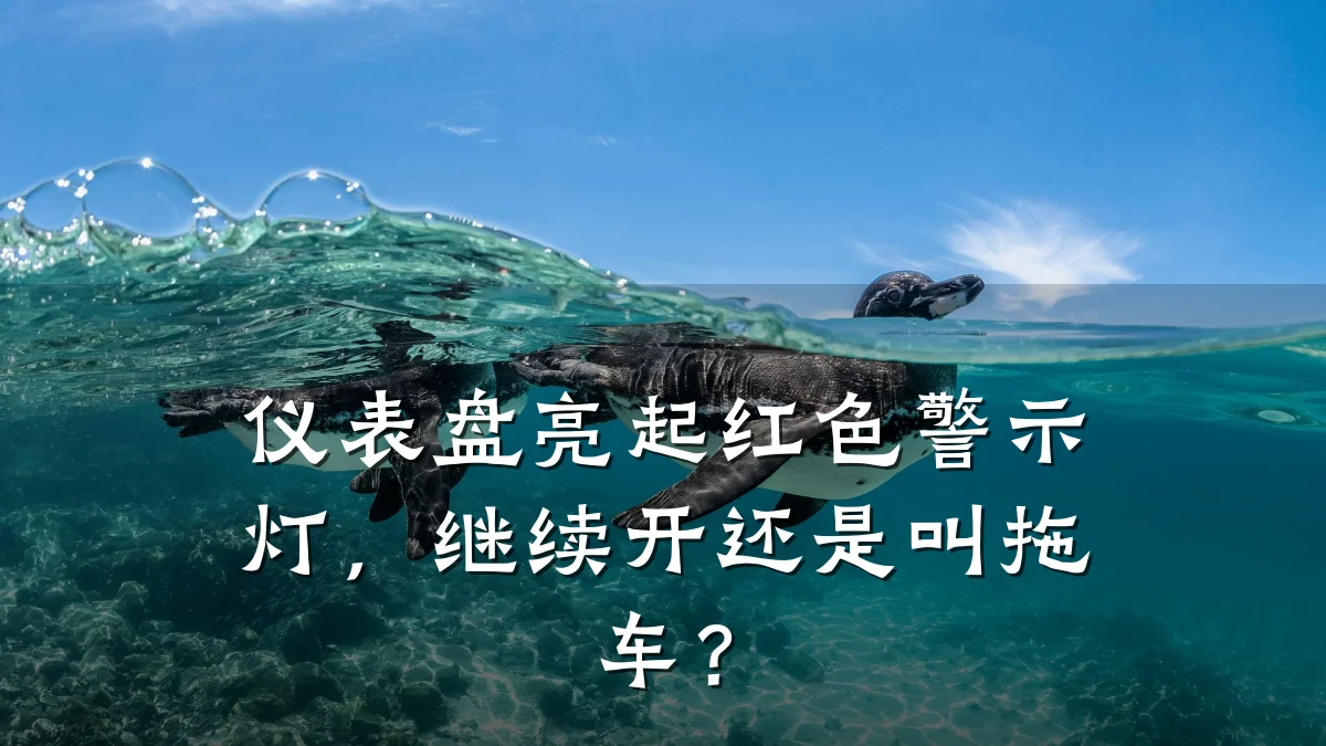 仪表盘亮起红色警示灯,继续开还是叫拖车?