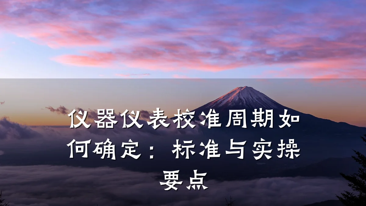 仪器仪表校准周期如何确定:标准与实操要点
