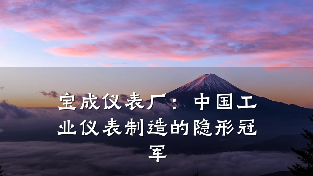 宝成仪表厂:中国工业仪表制造的隐形冠军