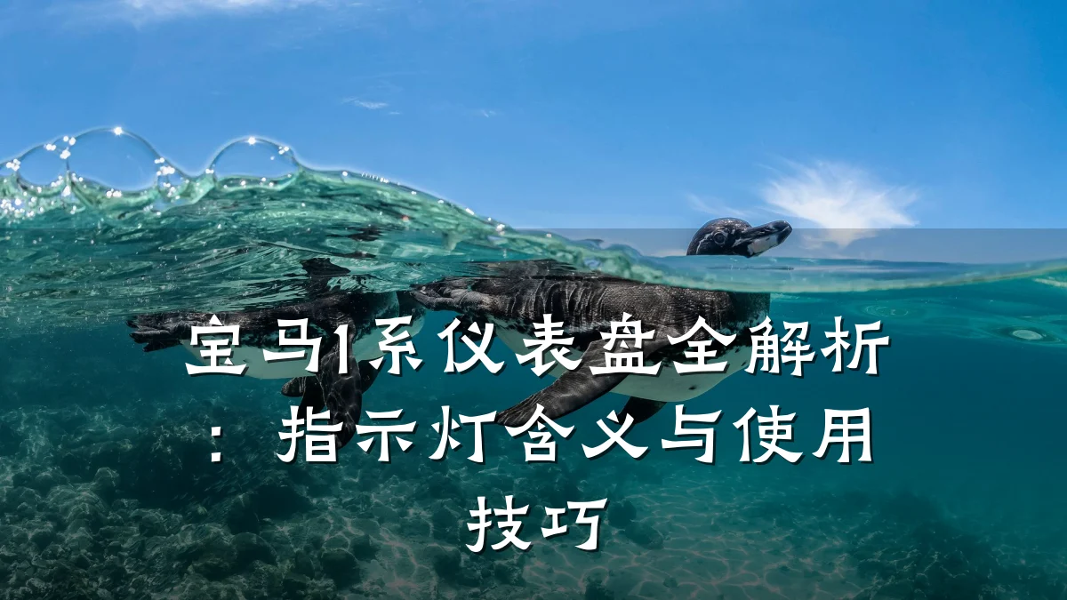 宝马1系仪表盘全解析:指示灯含义与使用技巧