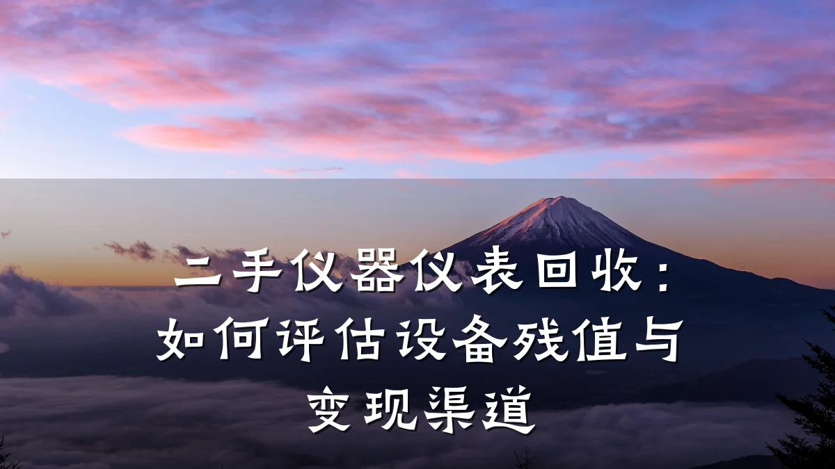 二手仪器仪表回收：如何评估设备残值与变现渠道