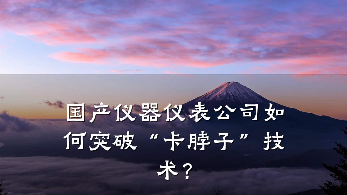 国产仪器仪表公司如何突破“卡脖子”技术?