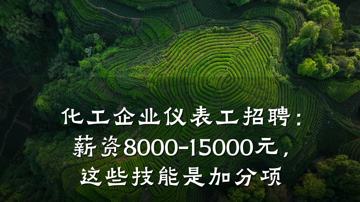 化工企业仪表工招聘：薪资8000-15000元，这些技能是加分项