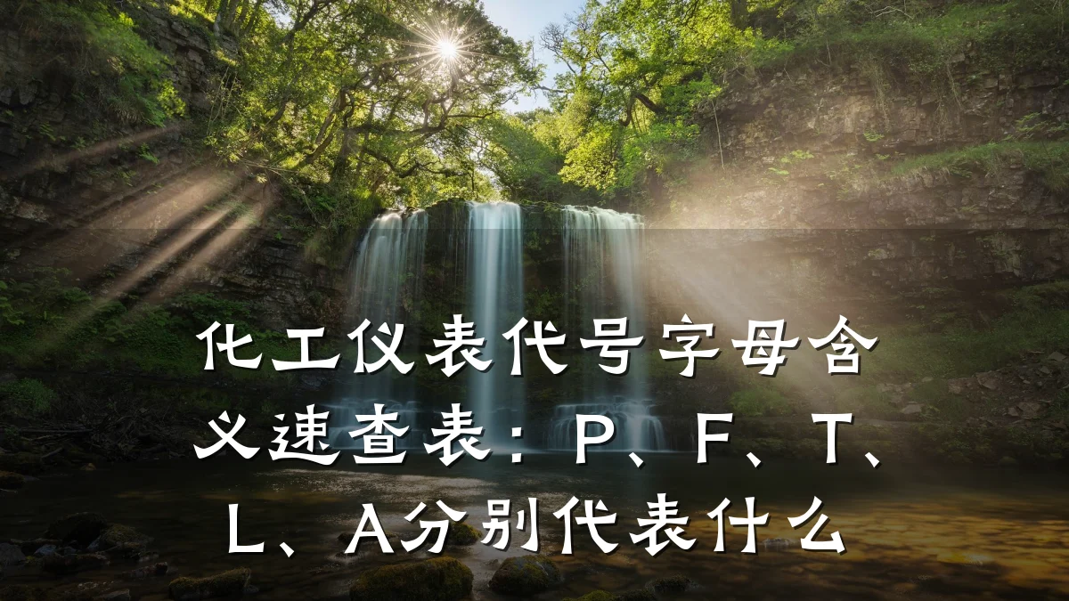 化工仪表代号字母含义速查表：P、F、T、L、A分别代表什么