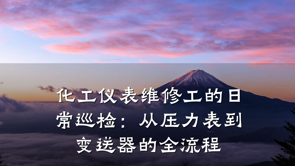 化工仪表维修工的日常巡检:从压力表到变送器的全流程