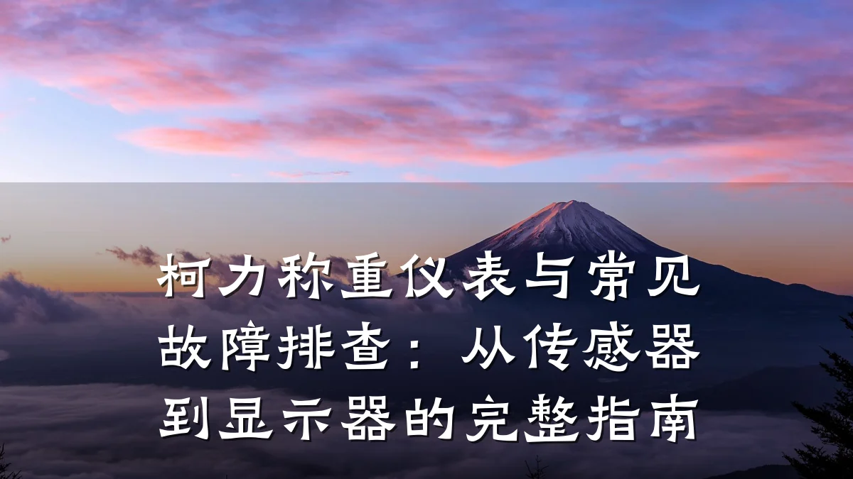柯力称重仪表与常见故障排查:从传感器到显示器的完整指南