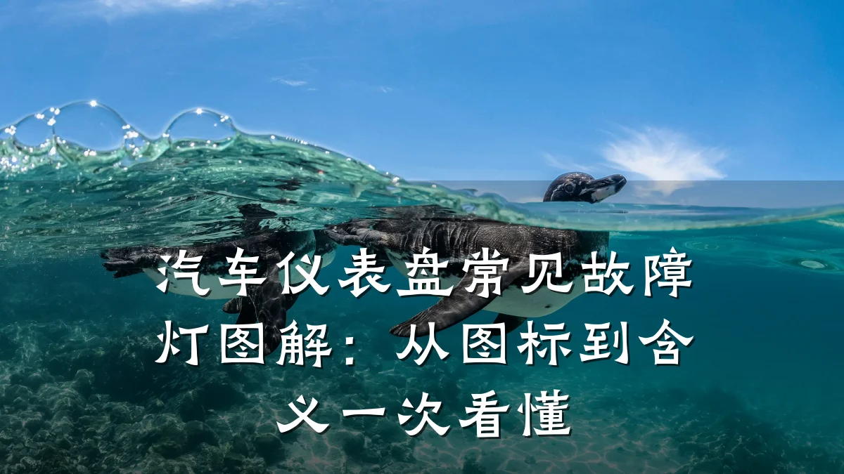 汽车仪表盘常见故障灯图解:从图标到含义一次看懂