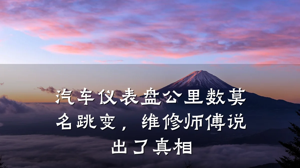 汽车仪表盘公里数莫名跳变,维修师傅说出了真相