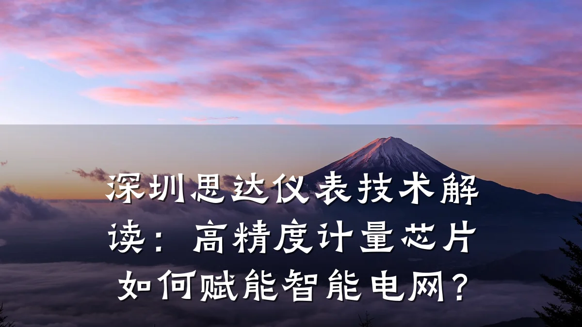 深圳思达仪表技术解读：高精度计量芯片如何赋能智能电网？