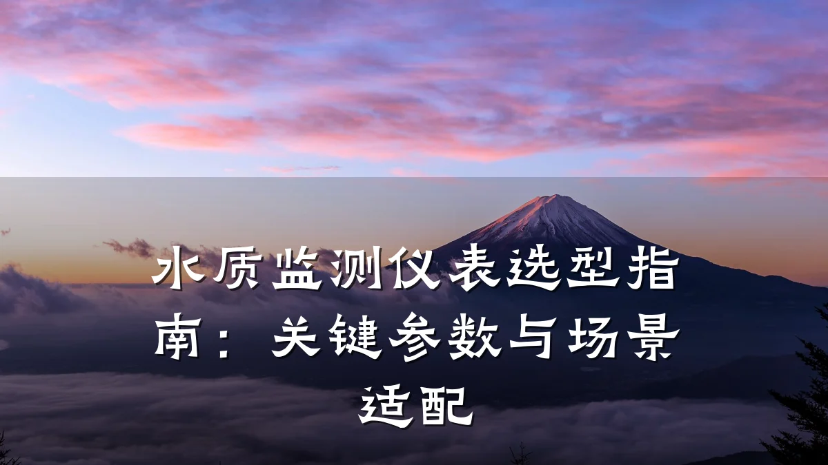 水质监测仪表选型指南:关键参数与场景适配