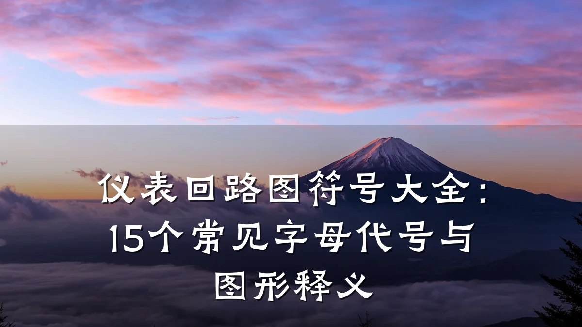 仪表回路图符号大全:15个常见字母代号与图形释义