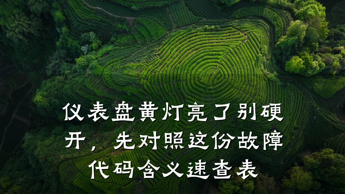 仪表盘黄灯亮了别硬开,先对照这份故障代码含义速查表