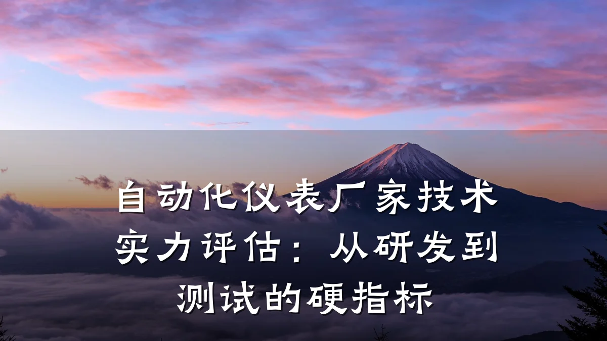 自动化仪表厂家技术实力评估:从研发到测试的硬指标