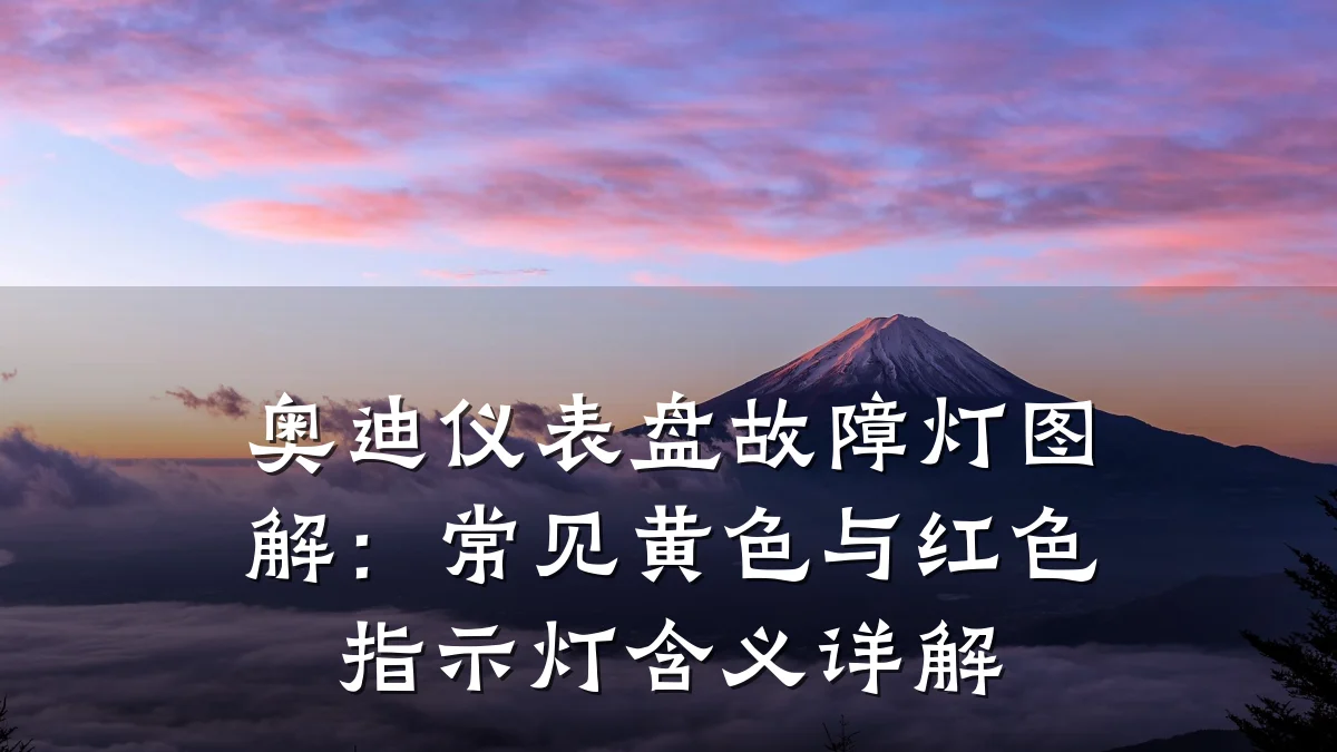 奥迪仪表盘故障灯图解:常见黄色与红色指示灯含义详解