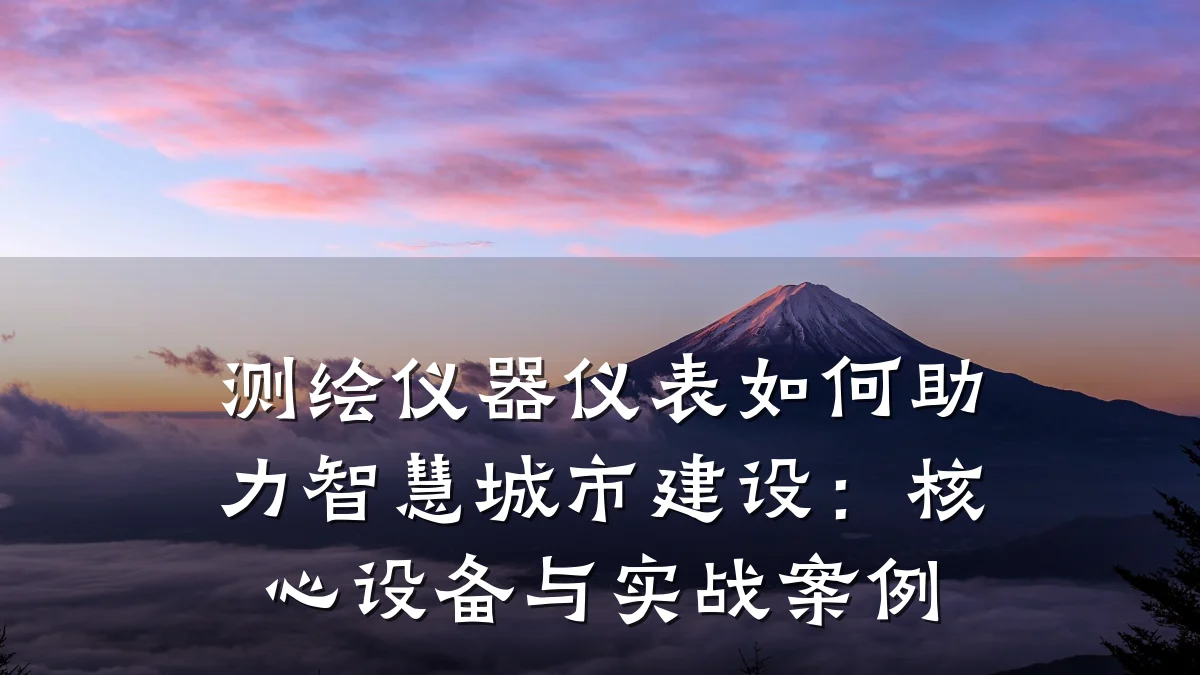 测绘仪器仪表如何助力智慧城市建设:核心设备与实战案例