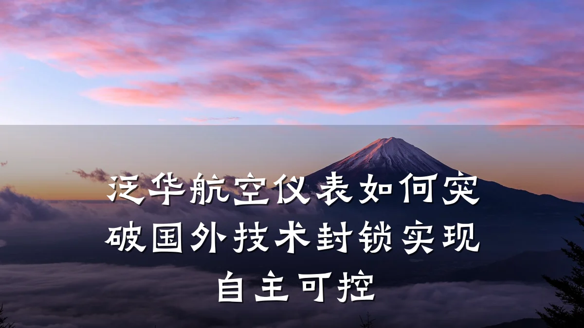 泛华航空仪表如何突破国外技术封锁实现自主可控
