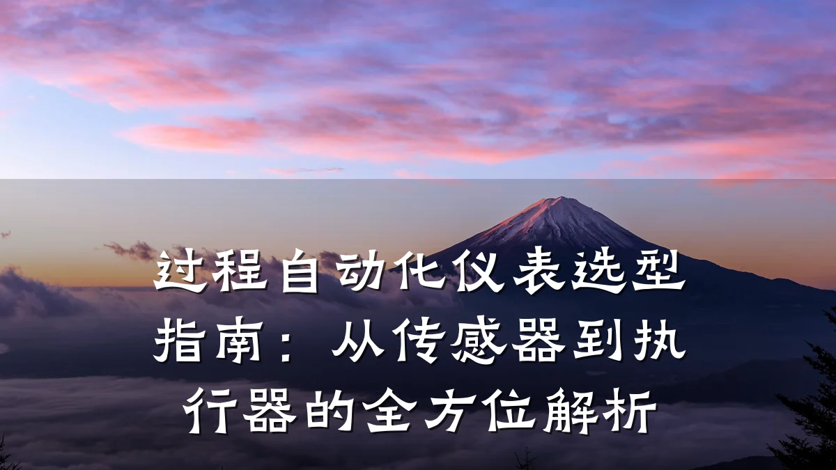 过程自动化仪表选型指南:从传感器到执行器的全方位解析