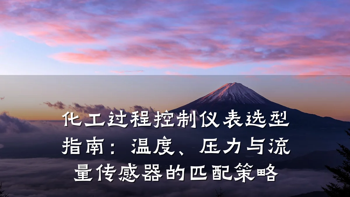 化工过程控制仪表选型指南:温度、压力与流量传感器的匹配策略