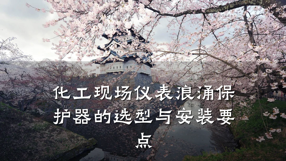 化工现场仪表浪涌保护器的选型与安装要点