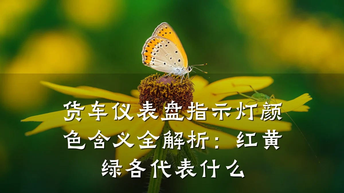 货车仪表盘指示灯颜色含义全解析:红黄绿各代表什么