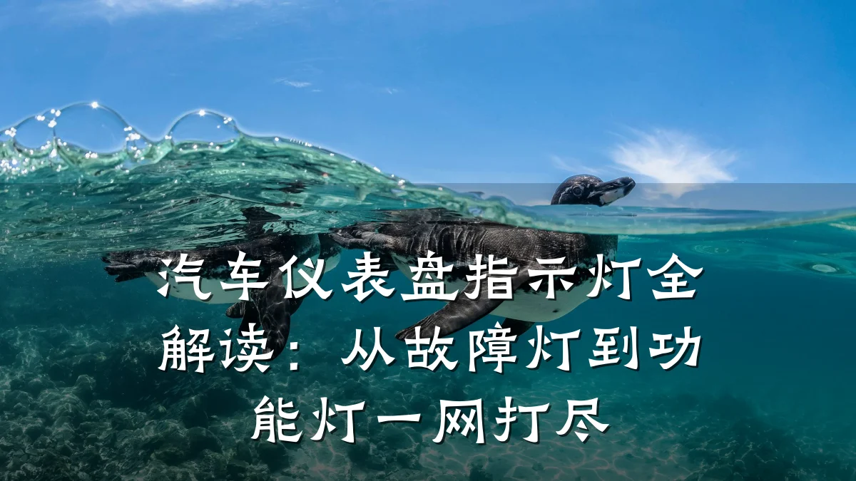 汽车仪表盘指示灯全解读:从故障灯到功能灯一网打尽
