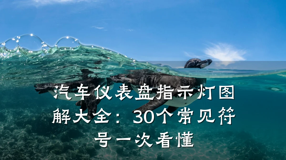 汽车仪表盘指示灯图解大全:30个常见符号一次看懂