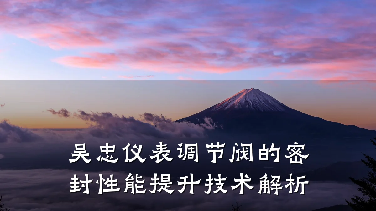 吴忠仪表调节阀的密封性能提升技术解析