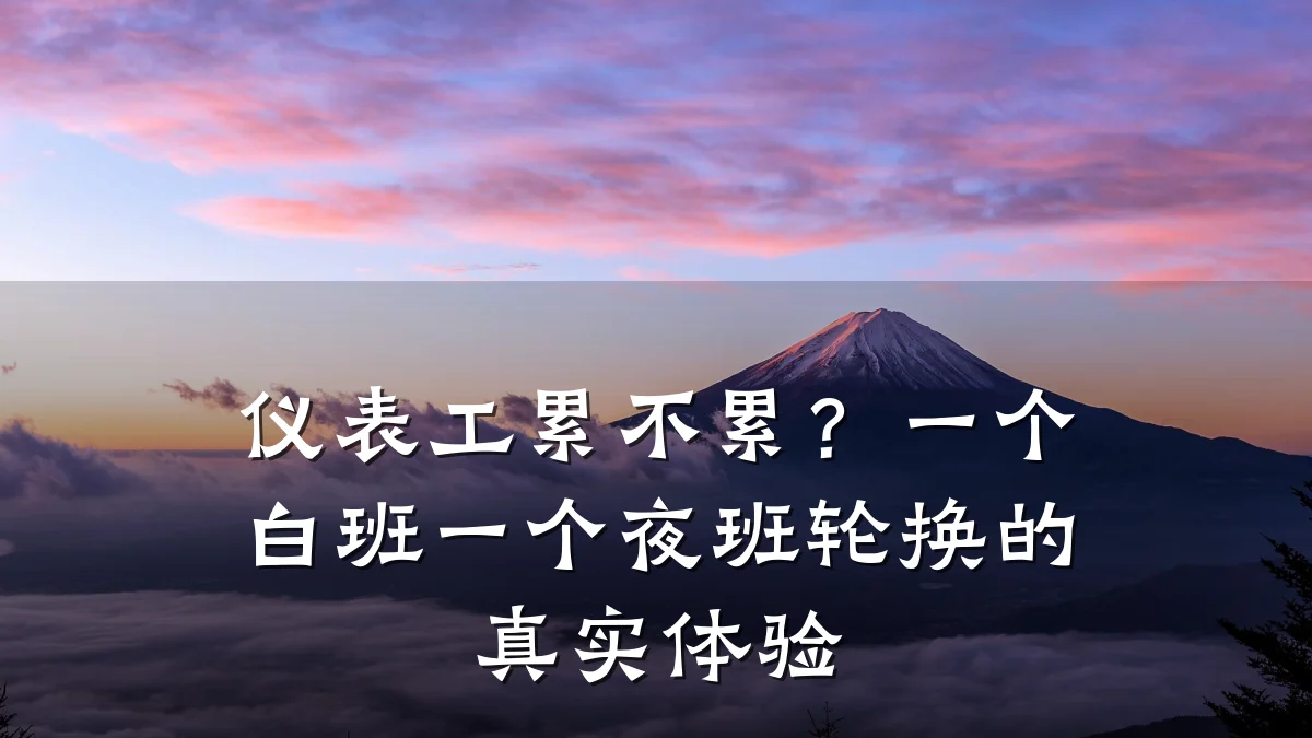 仪表工累不累?一个白班一个夜班轮换的真实体验
