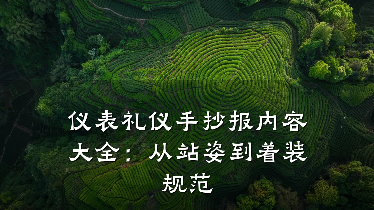 仪表礼仪手抄报内容大全:从站姿到着装规范