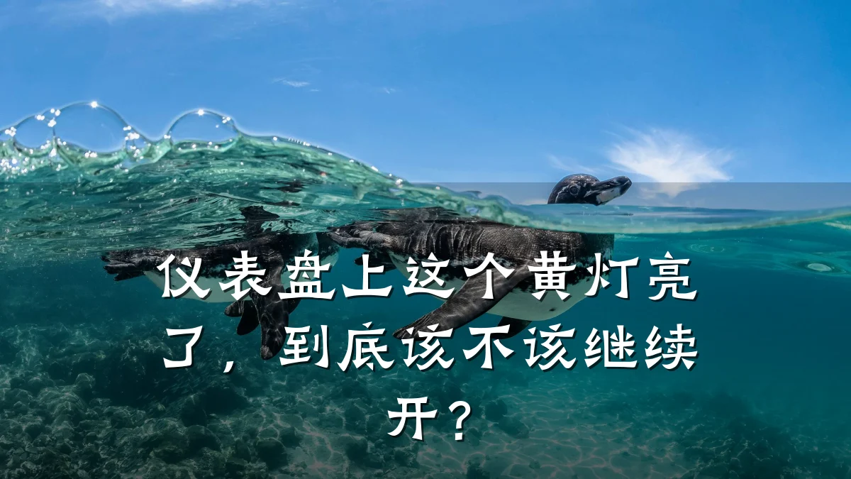 仪表盘上这个黄灯亮了,到底该不该继续开?