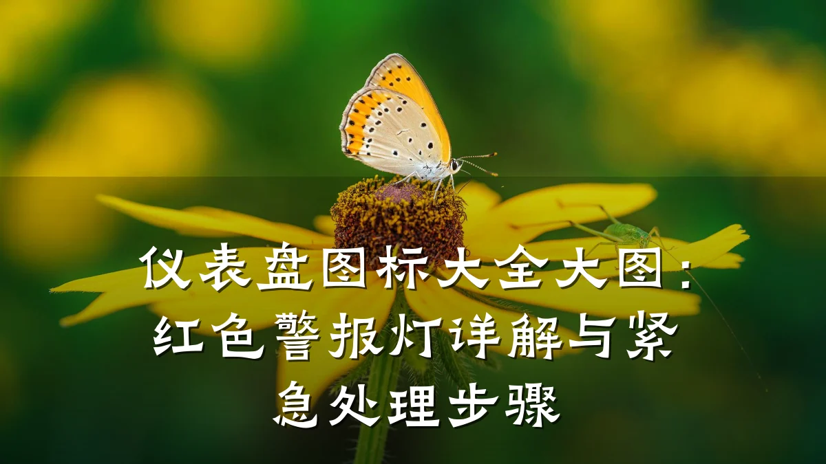 仪表盘图标大全大图:红色警报灯详解与紧急处理步骤
