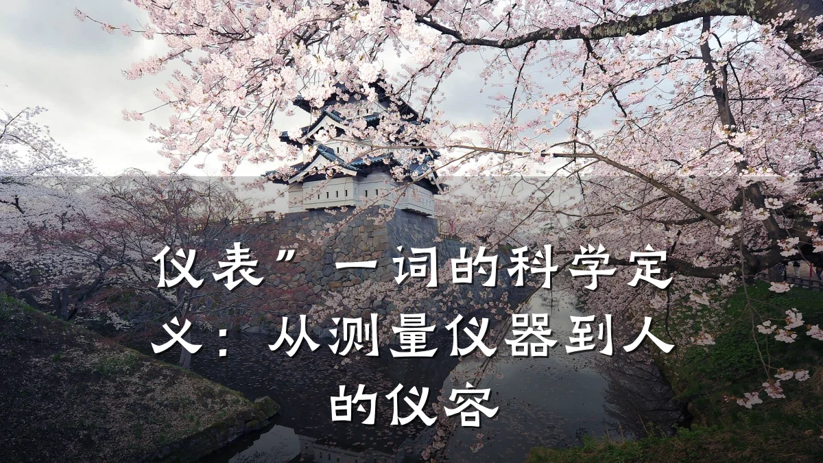 仪表”一词的科学定义:从测量仪器到人的仪容