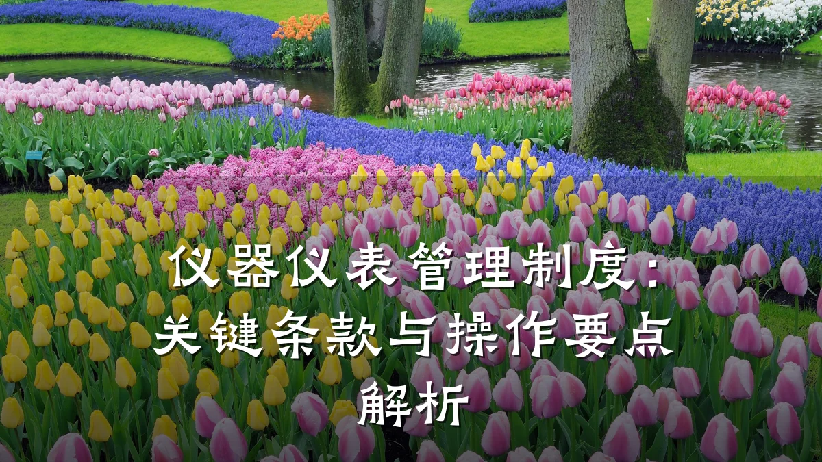仪器仪表管理制度:关键条款与操作要点解析