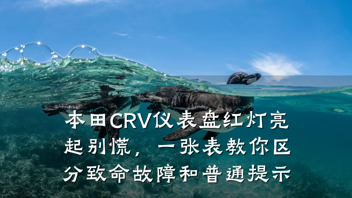 本田CRV仪表盘红灯亮起别慌,一张表教你区分致命故障和普通提示